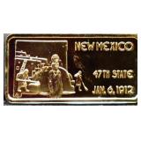 1 troy ounce New Mexico state silver bar