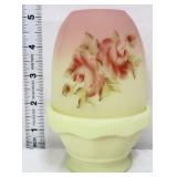 Fenton burmese fairy lamp with roses