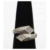 Sterling white sapphire pave ring, lab created