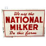 Vntg metal 12x8 National Milker On This Farm sign