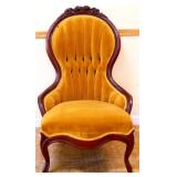 Vintage high back gold fabric chair