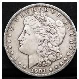 1901O Morgan silver dollar
