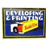 Vtg porcelain dbl side 20x14 Kodak swinger sign