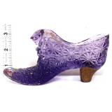 Fenton purple daisy & button shoe
