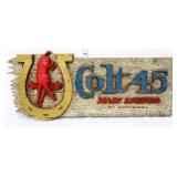 Vntg compressed foam Colt 45 Malt Liquor sign