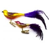 1990s Old World Christmas bird clip ornaments