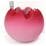 Vntg cranberry satin rose bowl