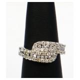 Sterling white sapphire pave ring, lab created