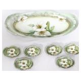 RS Germany 7 piece relish set w/ white flowers