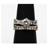 Sterling white sapphire wedding set, lab created