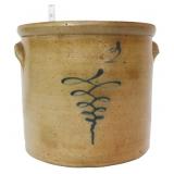 Vntg 2gal J Fisher cobalt bee sting pickle crock