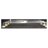 Lot of 3 vintage glass towel bars