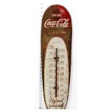Vntg metal 30x8.5 Coca Cola cigar thermometer