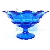 Vintage colonial blue pedestal bowl