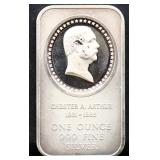 1oz Chester Auther silver bar