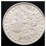 1886 Morgan silver dollar
