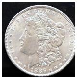 1886 Morgan silver dollar