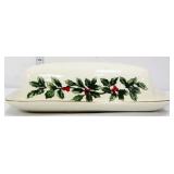 Baum Bros Formalities holly butter dish