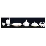8 piece estate lot, inc milk glass items