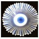 Vintage white opalescent ribbed bowl