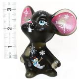 Fenton Worstell brown snowflakes mouse figure