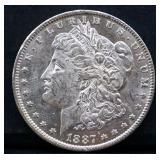 1887O Morgan silver dollar
