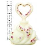 Fenton ivory perfume bottle, heart stopper