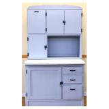 Vntg blue 2 piece kitchen cabinet