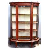 Vintage curved glass china cabinet