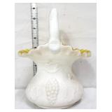 Kanawha yellow/white cased glass basket