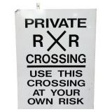 Metal 18x24 Private RR Crossing sign