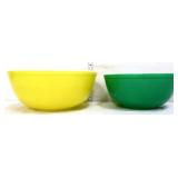 Lot of 2 vntg Pyrex primary color mixing bowls