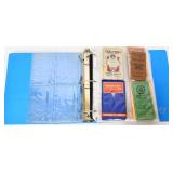 Binder of vintage handbooks & paper adv items