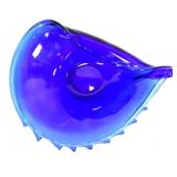 Cobalt glass shell bowl
