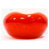 Art glass red bubble glass bowl