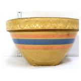 Vintage stone blue/pink stripe mixing bowl