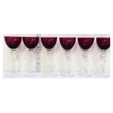 Lot of 6 amethyst nude stem cordial glasses