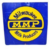 Vntg metal 18x18 Milwaukee Milk Producers sign