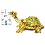 Painted enamel miniature turtle ring box