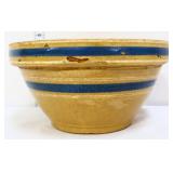 Vintage 7in stone blue stripe mixing bowl