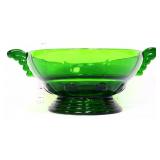 Emerald green 2 handle bowl