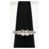 Sterling white sapphire ring, lab created