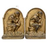 Pair of metal The Thinker bookends
