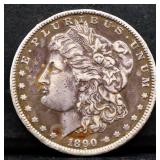 1890 Morgan silver dollar