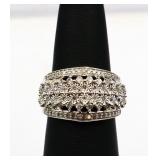 Sterling white sapphire ring, lab created