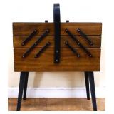 Vintage wood fold out sewing stand