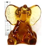 Fenton amber sitting elephant figure