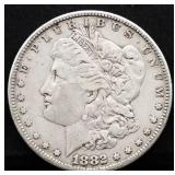 1882 Morgan silver dollar