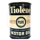 Vntg 1qt Tiolene Avation Motor Oil can no top