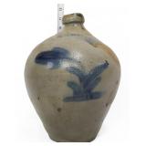 Vntg ovoid WH Farrar & Co salt glaze cobalt jug